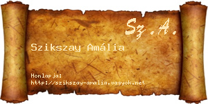 Szikszay Amália névjegykártya