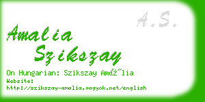 amalia szikszay business card
